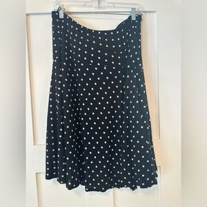Authentic Max Mara Black and White Polka Dot A-Line Skirt Size48 Preowned